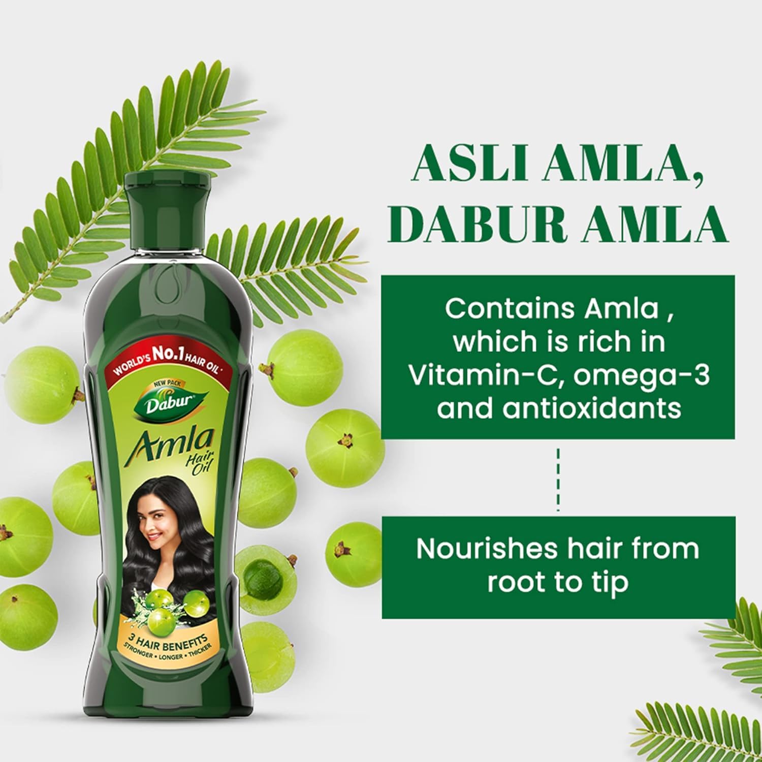 Amla Hair Oil – 6.1 fl oz Para cabello fuerte, largo y grueso Nutre el cuero cabelludo Controla la caída del cabello, fortalece el cabello y