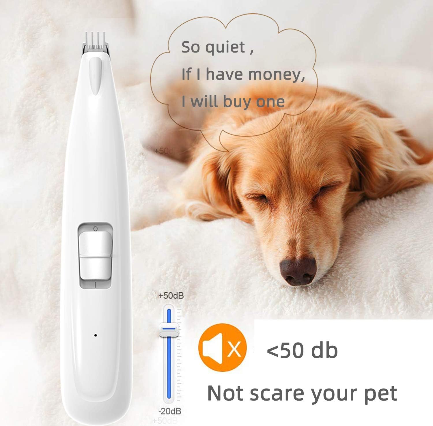 Cortadora eléctrica de pelo de pata de perro para gatos pequeños, cortapelos de Navidad, sin cable, mini cortapelos con luz, 2 velocidades,