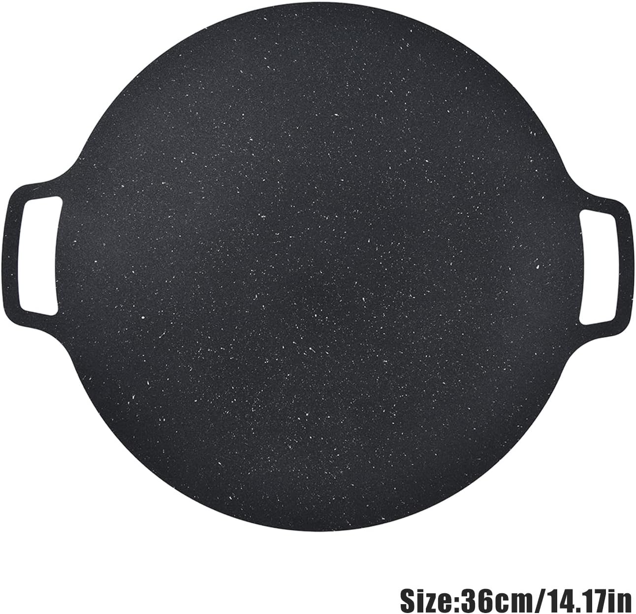 TOPINCN Sartén para barbacoa, sartén coreana para barbacoa, bandeja redonda antiadherente de hierro fundido para panqueques de cerdo al aire libre