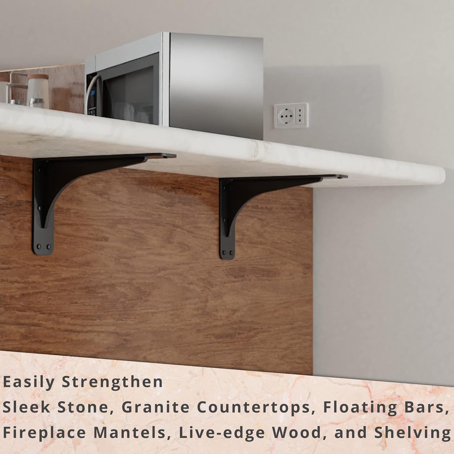 Starby Gladiator Series Solid Heavy Duty Welded 500 libras de granito de perfil bajo soporte de estante estante flotante discreto delgado capacidad