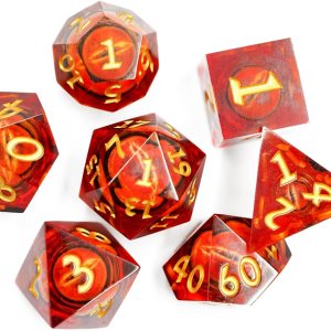 DND – Juego de dados Dungeons and Dragons, 7 piezas con núcleo líquido, dados de resina de borde afilado D&D Dungeons and Dragons con caja de DND – Juego de dados Dungeons and Dragons, 7 piezas con núcleo líquido, dados de resina de borde afilado D&D Dungeons and Dragons con caja de