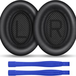 Ainiv 1 par de almohadillas de repuesto para QuietComfort 35 (QC35) y Quiet Comfort 35 II (QC35 II), auriculares de cuero suave, almohadillas de Ainiv 1 par de almohadillas de repuesto para QuietComfort 35 (QC35) y Quiet Comfort 35 II (QC35 II), auriculares de cuero suave, almohadillas de