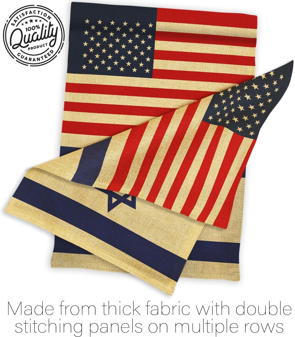 Americana Home & Garden Bandera israelí de Israel de Estados Unidos para exteriores, paquete de pancartas para jardín, pared al aire libre, puerta,