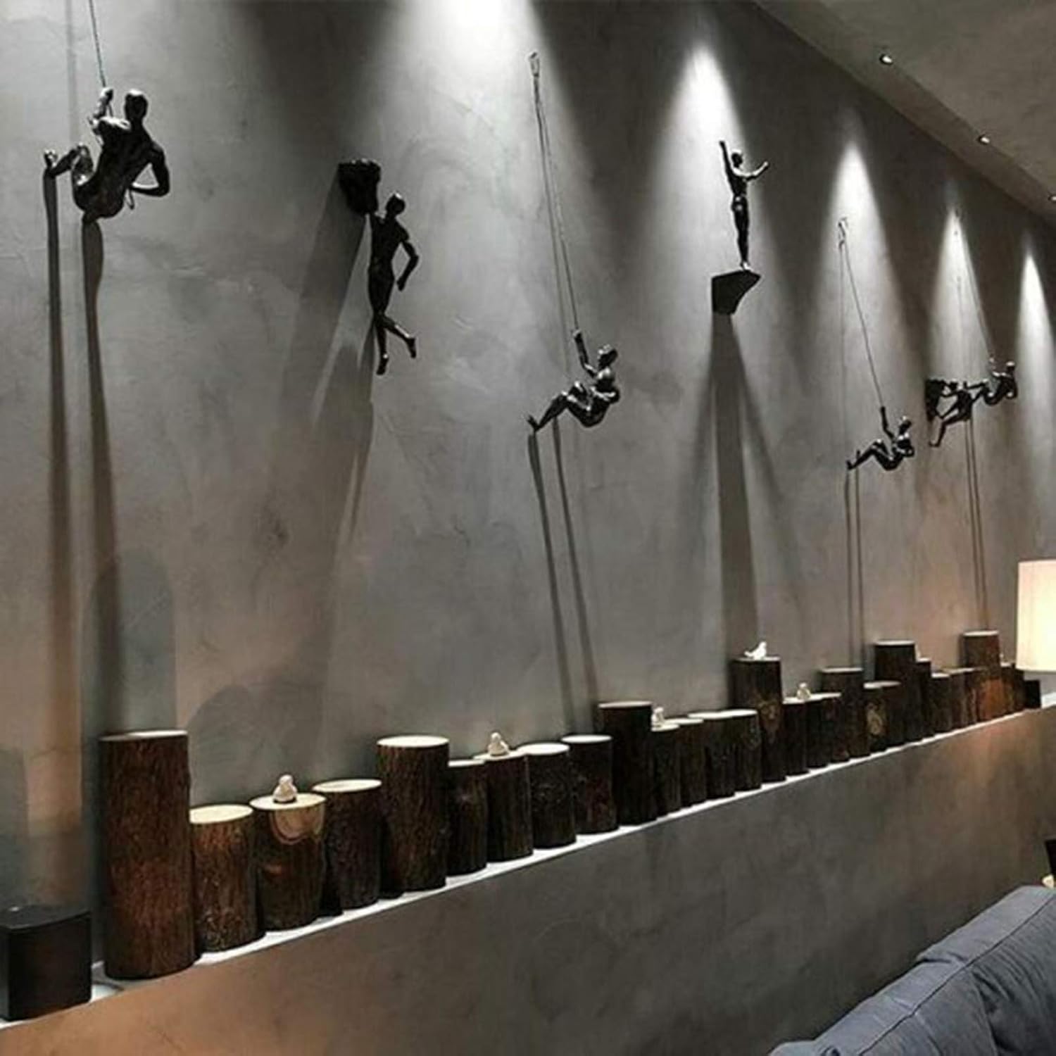 Calcomanías de pared de ladrillo 3D, decoración de pared de fondo, mural colgante de personaje de escalada, decoración del hogar para dormitorio,