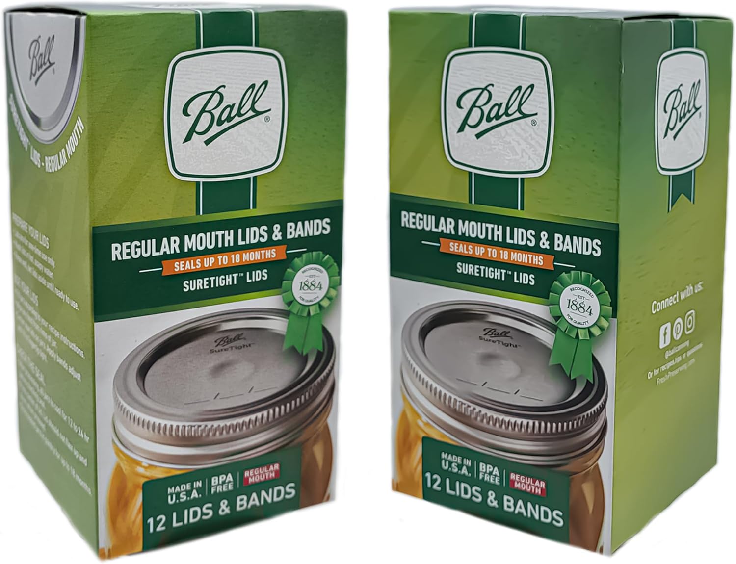 Boca regular, 12 tapas con bandas por paquete, (2 unidades), tapas y bandas de boca regular, tapas de conservas y bandas de boca regular para