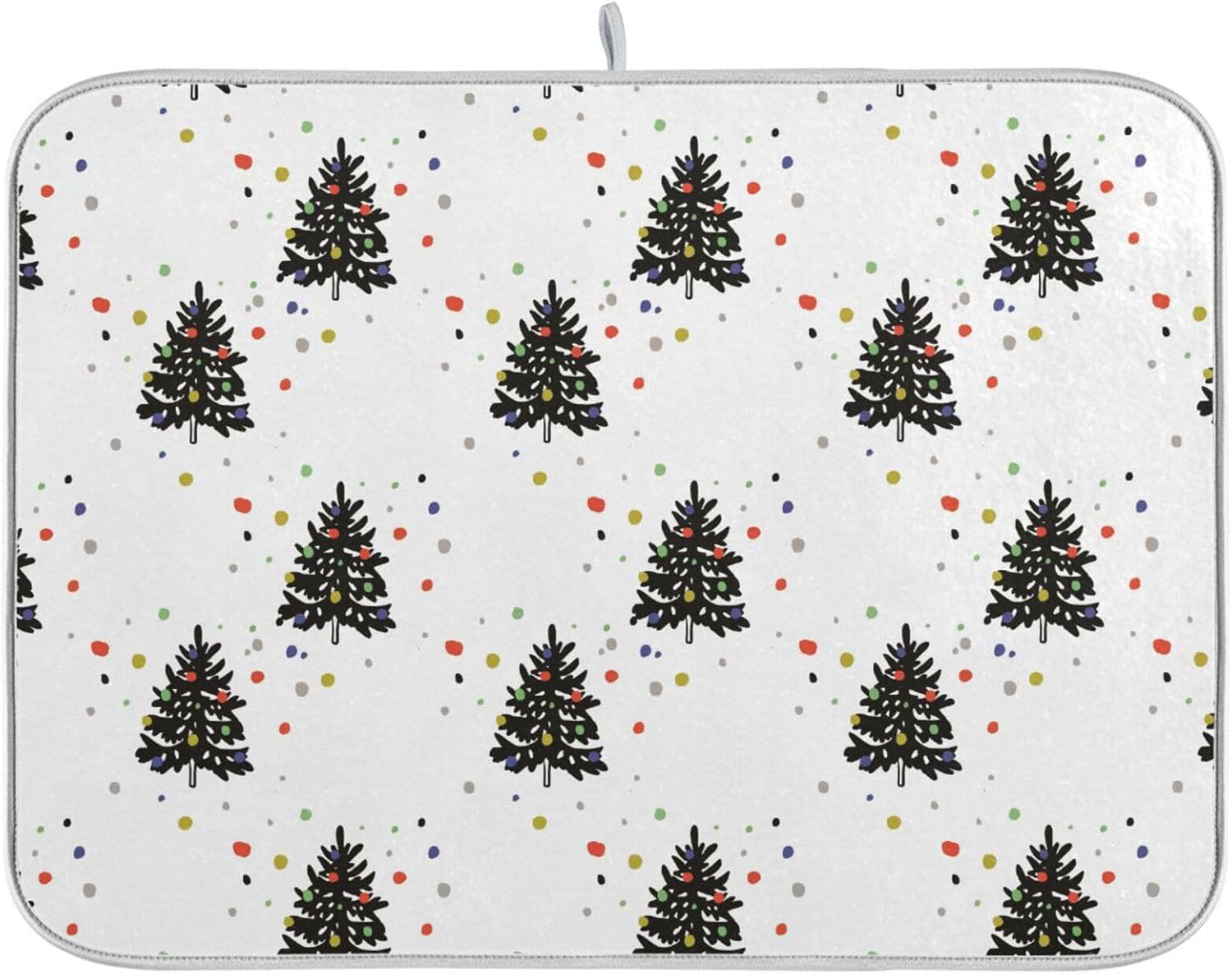 Christmas Fir Trees Dish Mat Washnable Absorbent Kitchen Counter Mat Dish Drainer Mat Tapete Para Cocina 16” x 18”