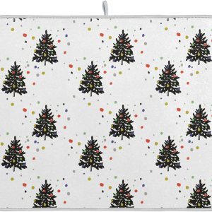 Christmas Fir Trees Dish Mat Washnable Absorbent Kitchen Counter Mat Dish Drainer Mat Tapete Para Cocina 16” x 18” Christmas Fir Trees Dish Mat Washnable Absorbent Kitchen Counter Mat Dish Drainer Mat Tapete Para Cocina 16” x 18”