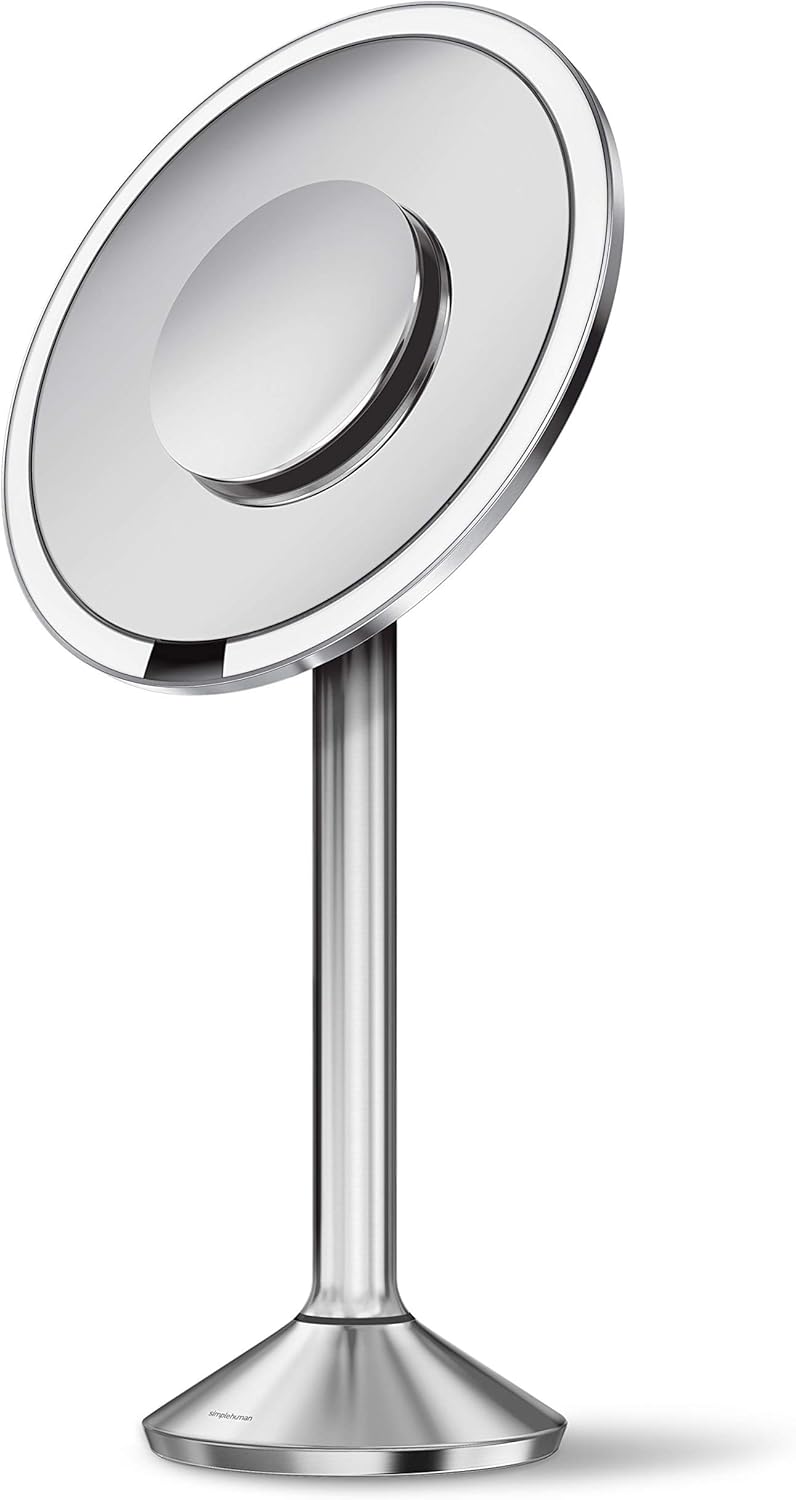 Espejo con sensor Simplehuman de 8pulgadas, profesional (temperatura y color ajustable y wifi), con activación por sensor de luz, para los