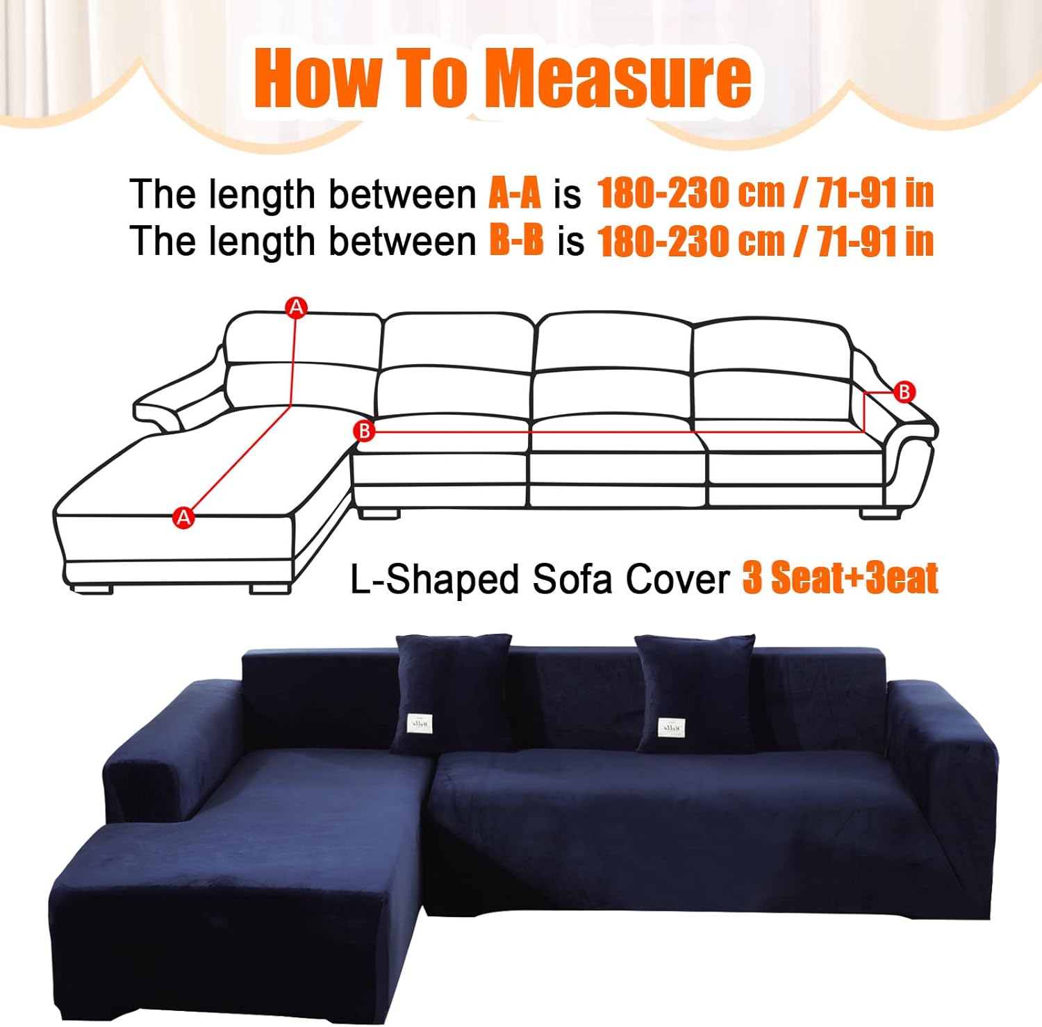 ele ELEOPTION Funda de terciopelo para sofá modular, funda universal de tela elástica para sofá, 2 piezas para sofá modular en forma de L, protector