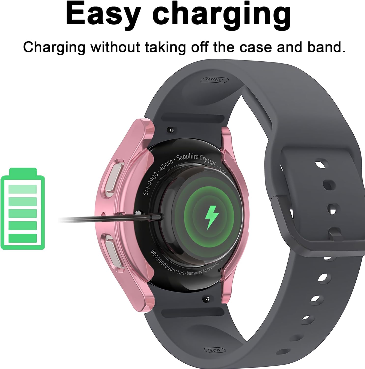 Paquete de 16 protectores de pantalla de reloj compatibles con Samsung Galaxy Watch 54 de 1.575 pulgadas, funda brillante de poliuretano