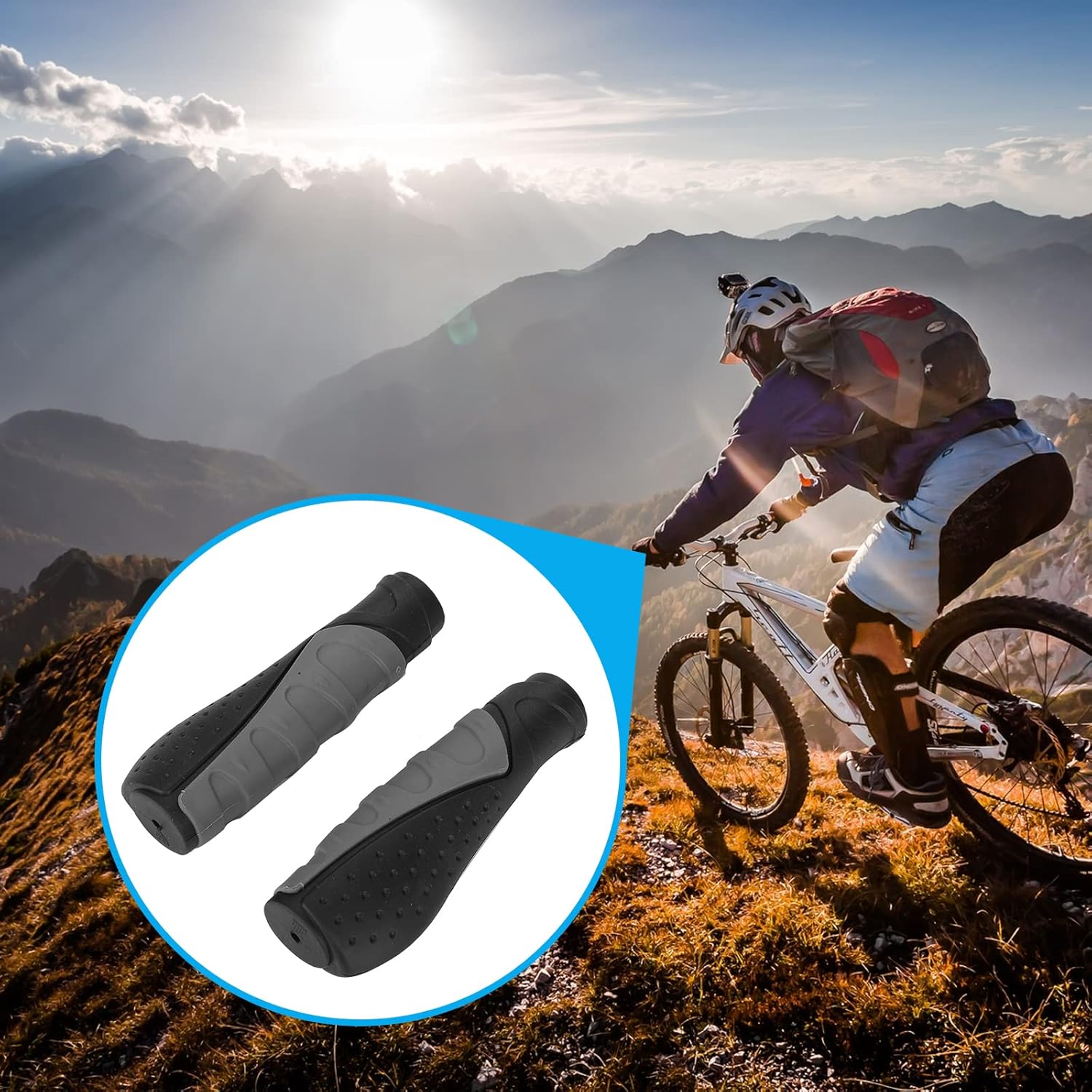 1 par de empuñaduras de bicicleta, agarres de goma antideslizantes para manija de bicicleta, empuñaduras ergonómicas de manillar de bicicleta,