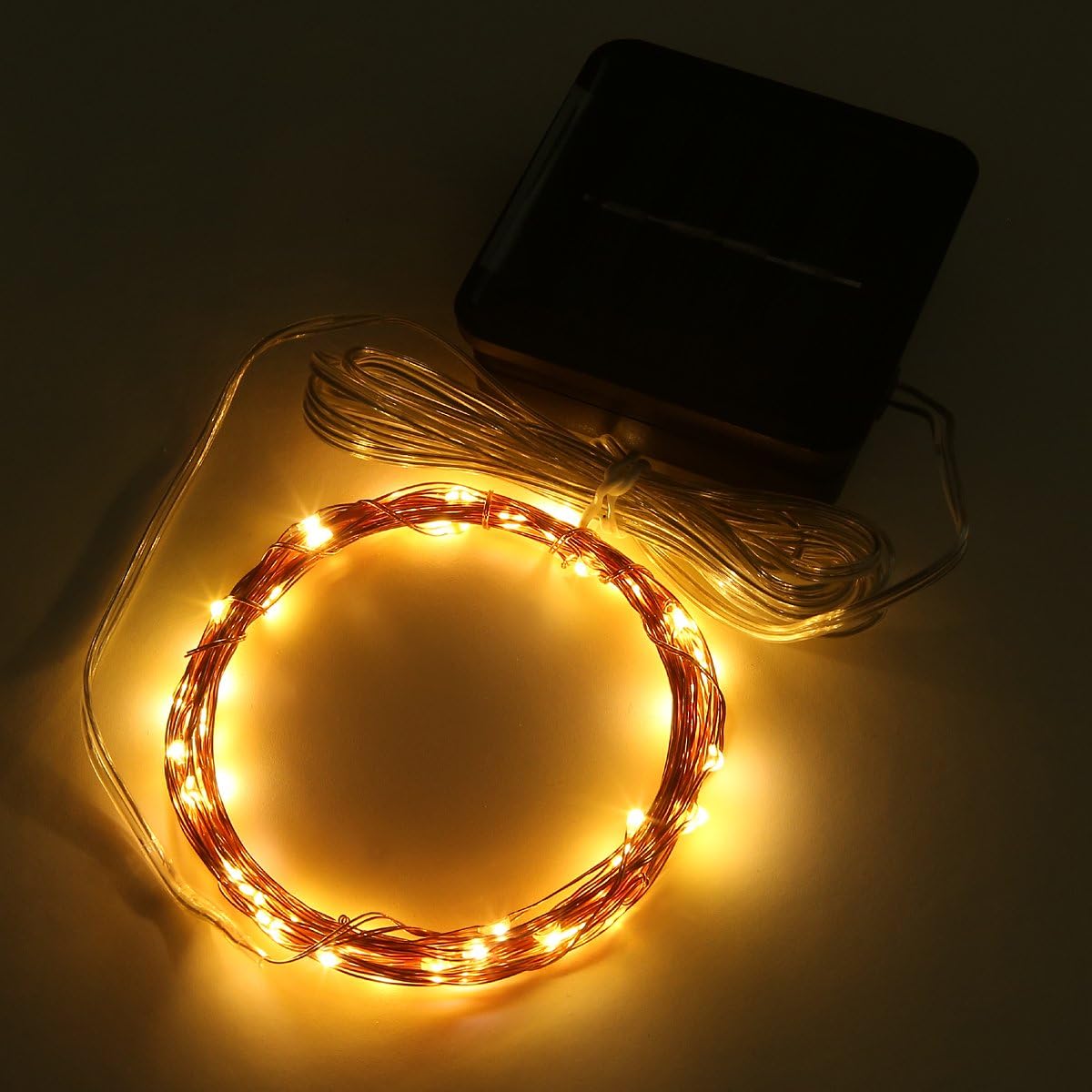 Guirnalda de luces solares mini corta al aire libre LED de hadas de 15 pies 50 LED impermeable para manualidades de jardín