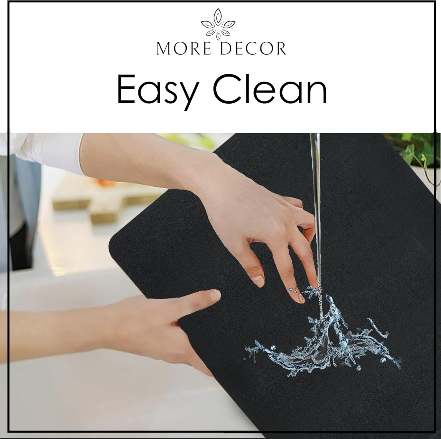 More Décor – Manteles individuales de piel sintética para comedor y mesa de cocina, resistentes a las manchas y al calor, antideslizantes, lavables