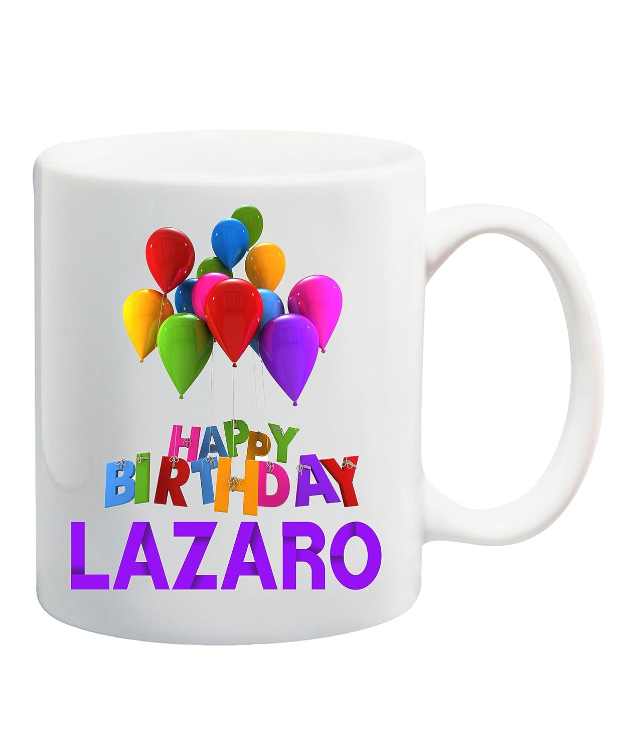 Birthday Name Mug Lazaro Happy Birthday Custom Mug, Happy Birthday Mug, Personalized Mug, Birthday Gift 11oz White Mug 368524