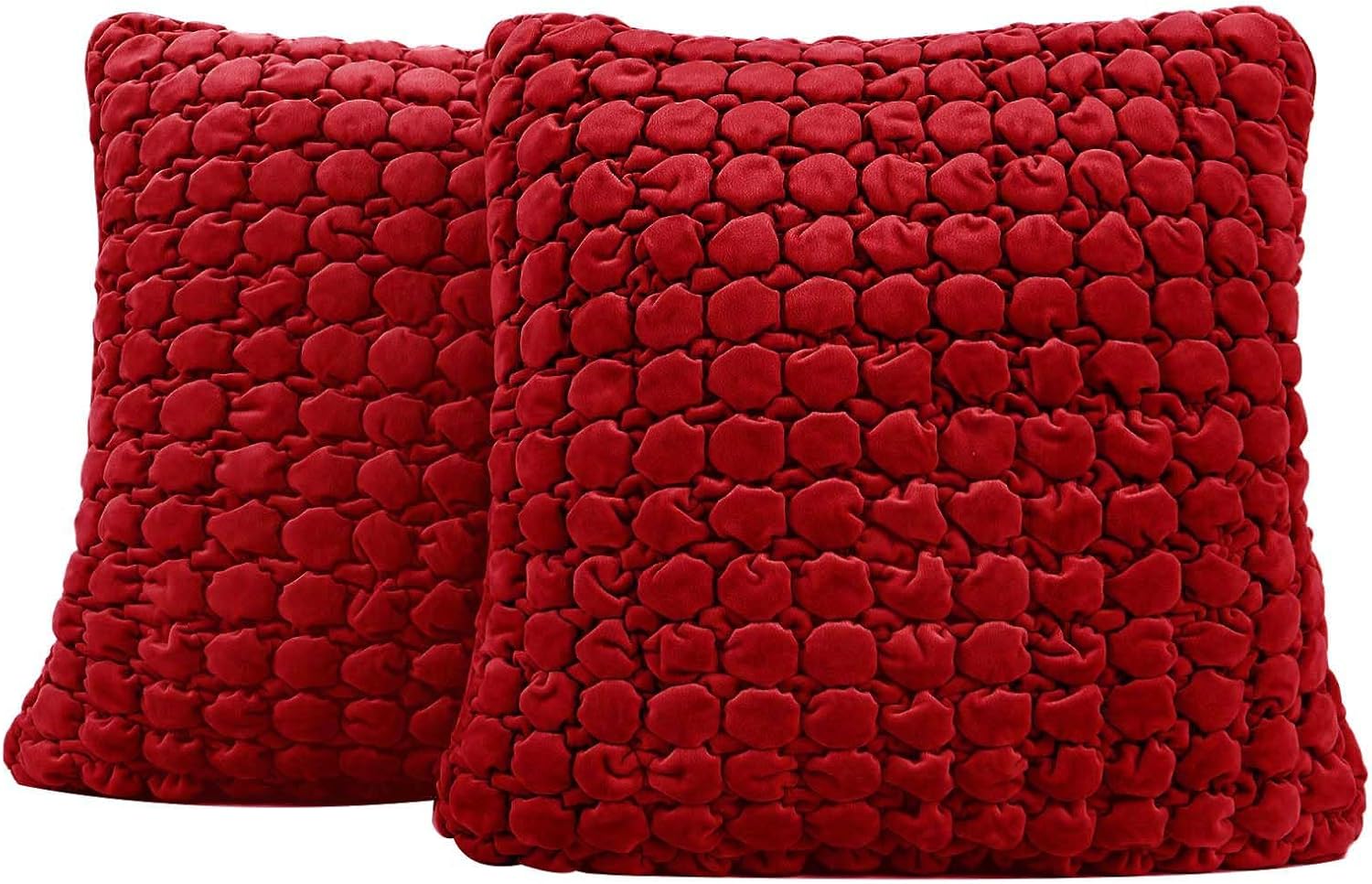 COCOPLOCEUS Juego de 2 fundas de almohada rojas de 18 x 18 pulgadas, fundas de almohada decorativas de granja de terciopelo, fundas de cojín