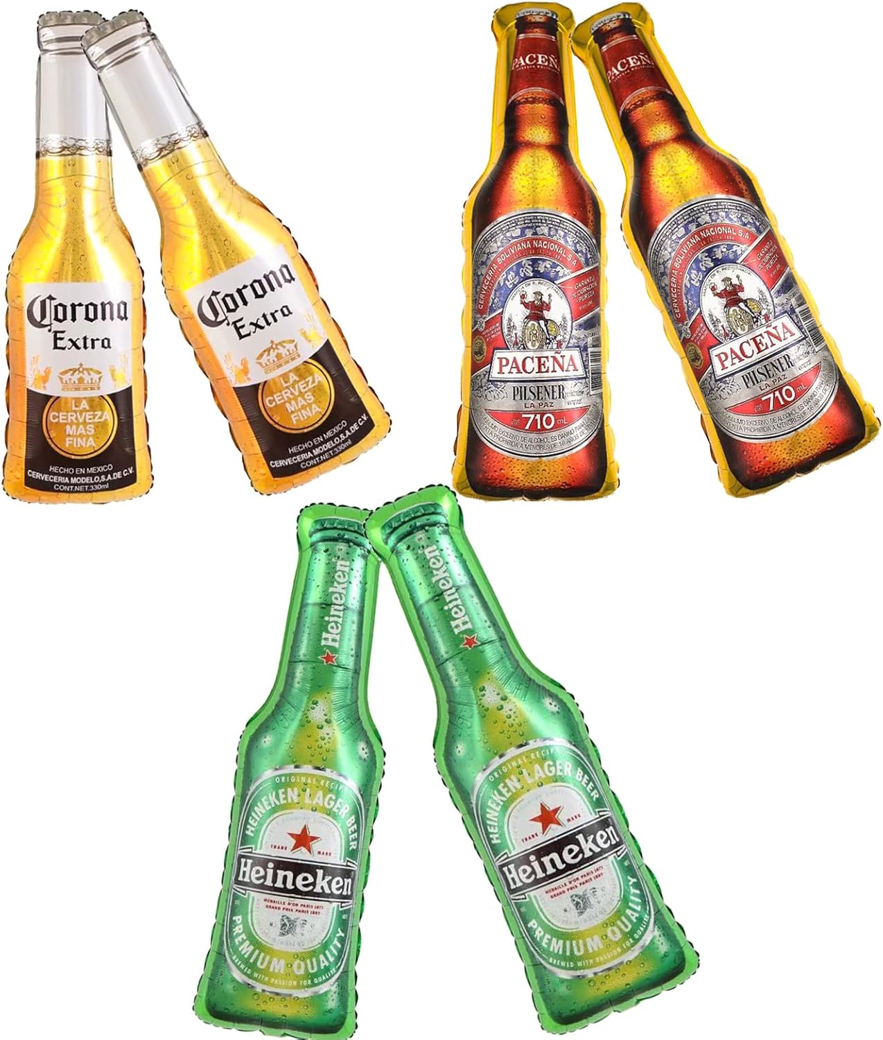 6 globos con forma de botella de cerveza, globo de botella de cerveza corona, globos de cerveza para decoración de fiestas de festivales de cerveza,