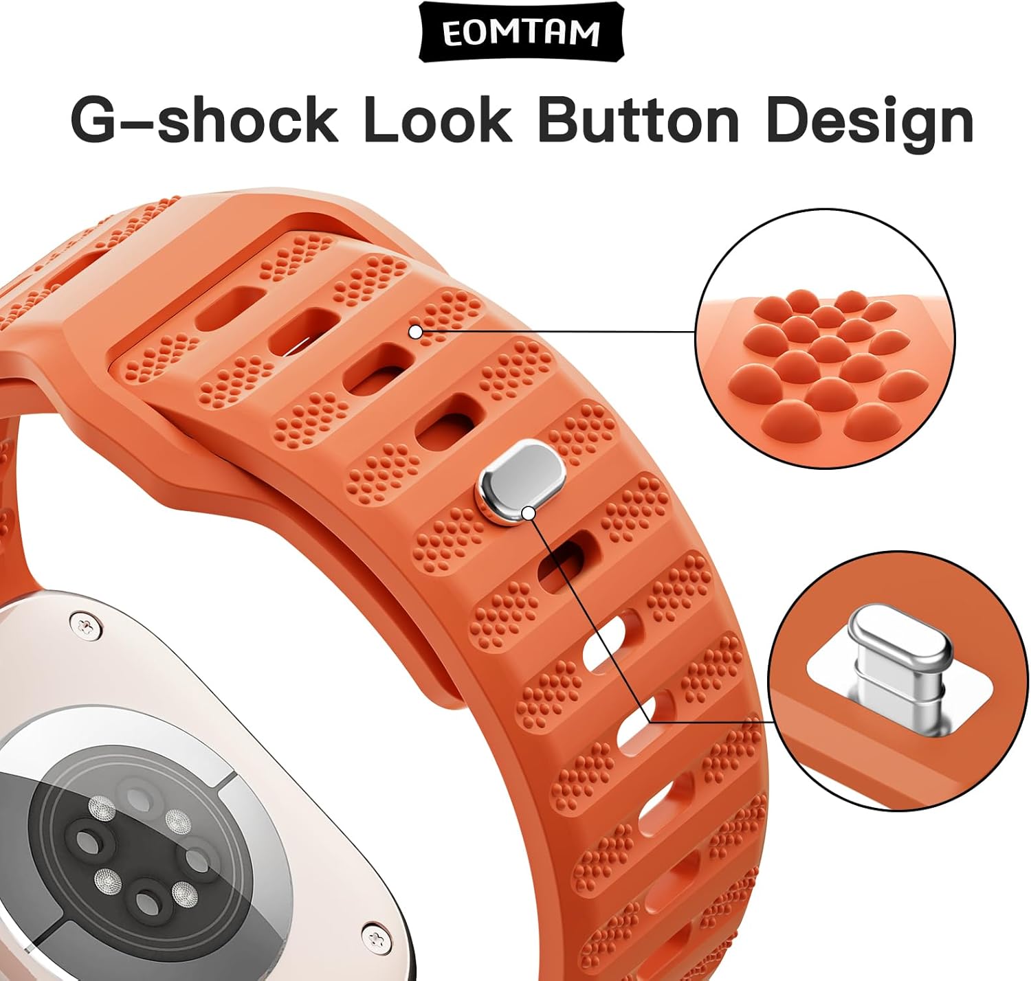 EOMTAM Paquete de 3 correas deportivas de silicona suave de 1.024 in de ancho para hombre, compatibles con Apple Watch Ultra 21 Band 1.929 in 1.772