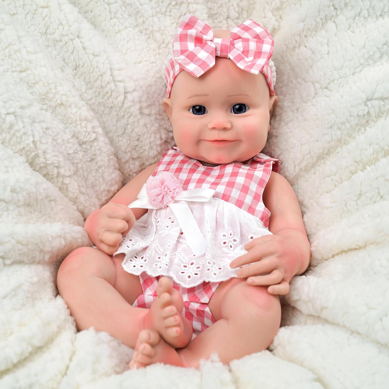 JIZHI Muñecas de bebé Reborn de silicona de cuerpo completo, 16 pulgadas, 5.73 libras, peso de silicona de platino completo, realista, muñeca de