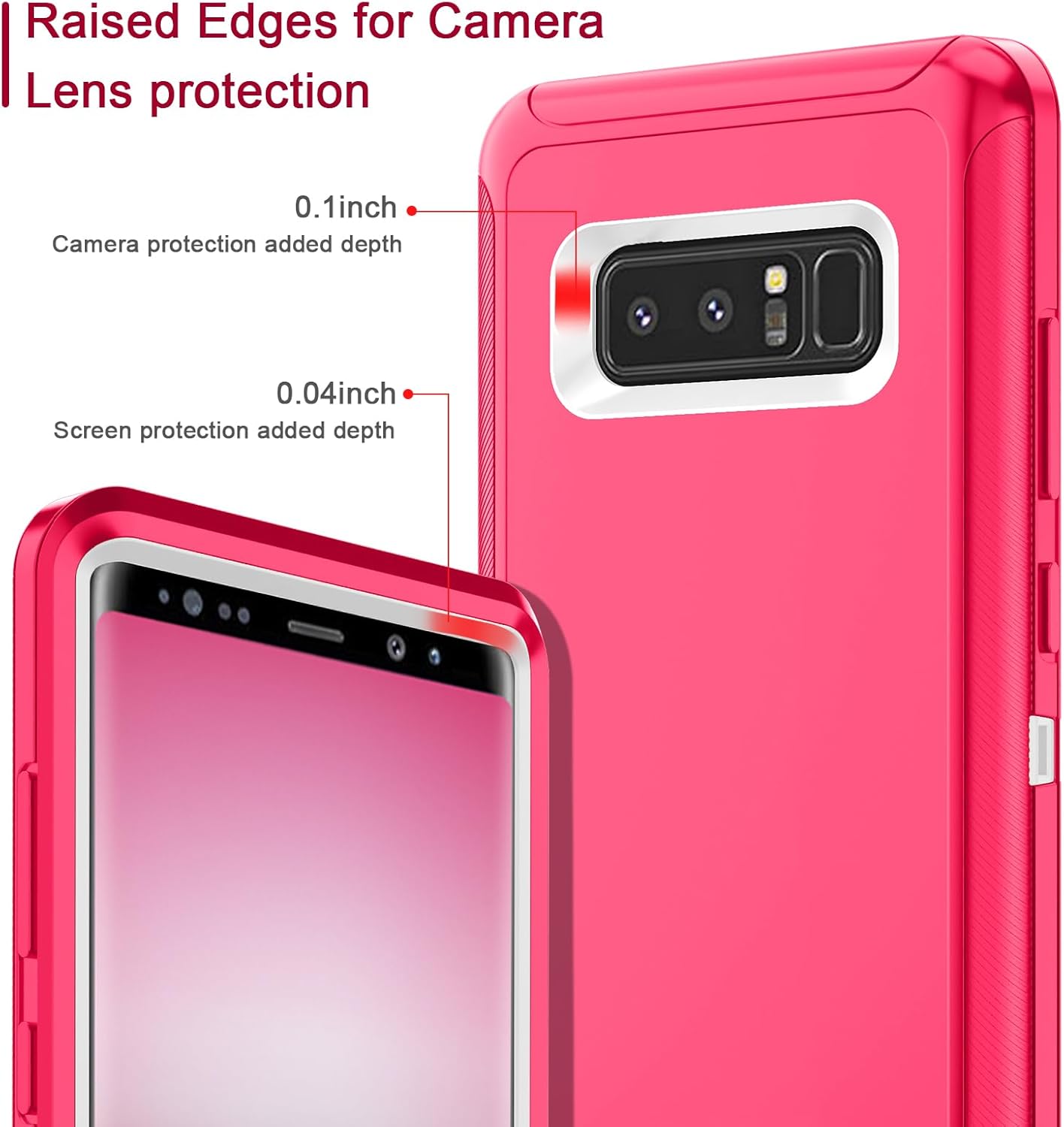 I-HONVA Funda para Galaxy Note 8 a prueba de golpes, a prueba de polvo y caídas, 3 capas de protección de cuerpo completo sin protector de pantalla,