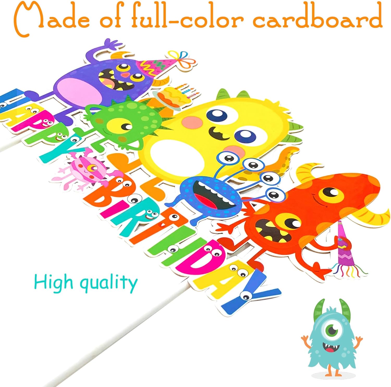 Decoración de pastel de cumpleaños de monstruo, suministros de fiesta de cumpleaños, decoración de pastel de monstruo pequeño para niños, temática