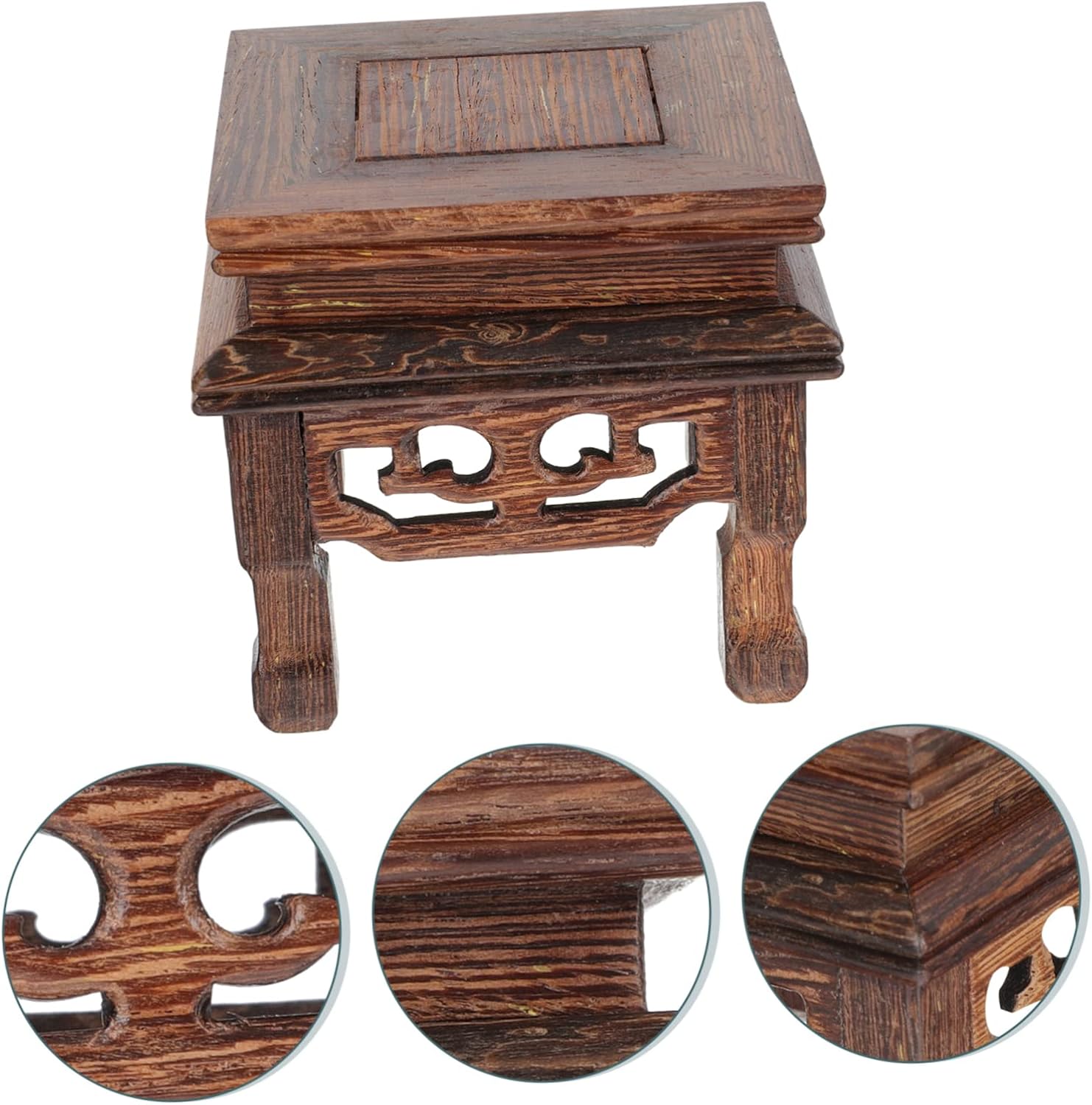 YARNOW 2 piezas con base de wengué para maceta, soporte para maceta, elevador, estante de exhibición, soporte para macetas de jardín, macetas para
