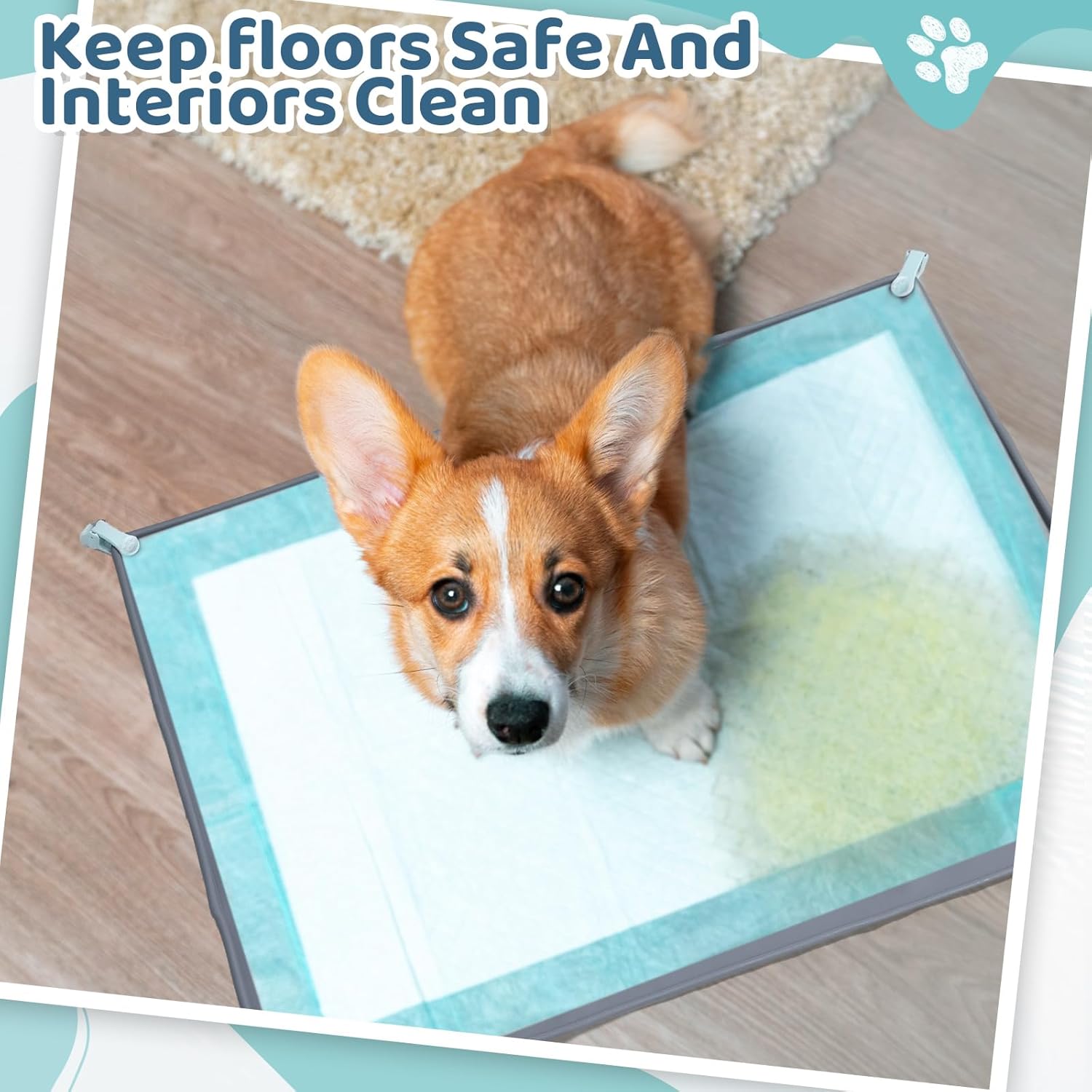 1 soporte para almohadilla de orina de 30 x 24 pulgadas, bandeja de silicona para orinal para perros, bandeja para orinal sin derrames, soporte para