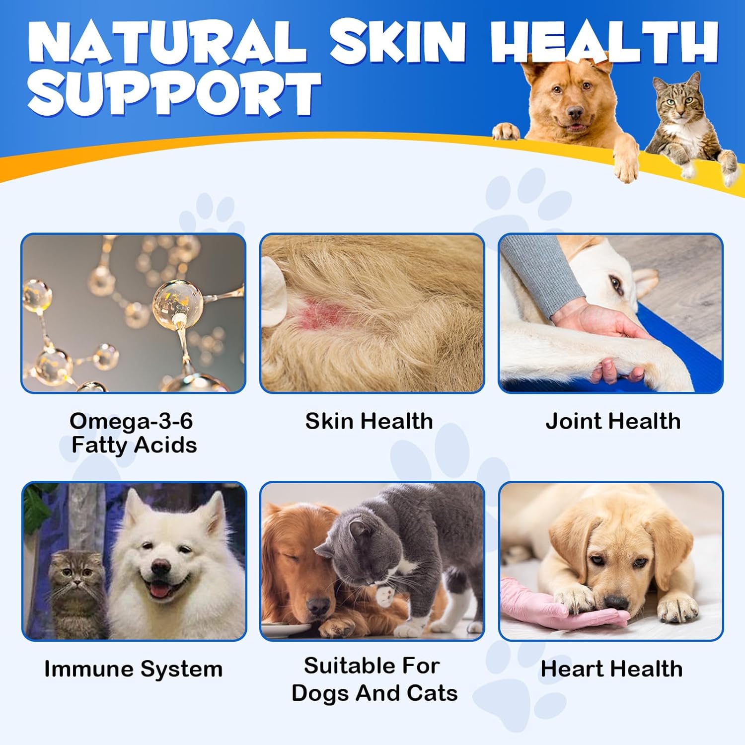 Omega-3 para mascotas, aceite de salmón, geles suaves para perros y gatos (120 unidades) – Suplemento de salud para la piel y el pelaje con ácidos
