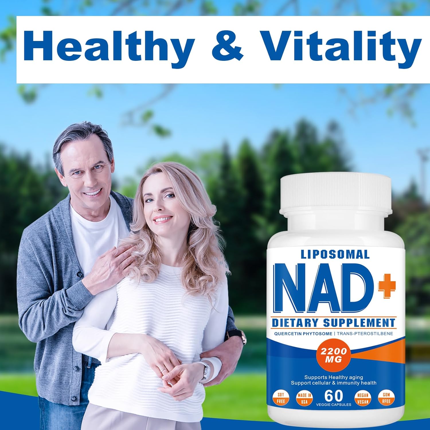 2200mg Liposomal Nad+Supplement,Nad Supplement with Resveratrol+Berberine,Nicotinamide Adenine Dinucleotide,Enhances Mitochondrial Function Old,