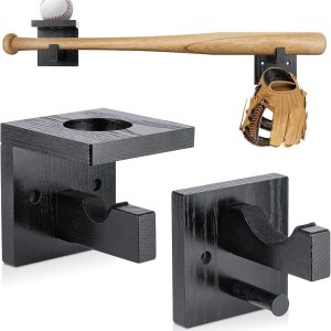 Soporte de pared para bate de béisbol, soporte para bate de sóftbol para pantalla horizontal y vertical, bate de béisbol de madera maciza protege Soporte de pared para bate de béisbol, soporte para bate de sóftbol para pantalla horizontal y vertical, bate de béisbol de madera maciza protege