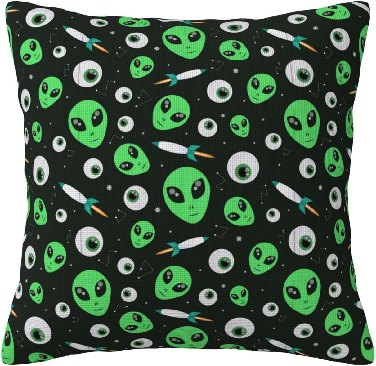 Alien – Funda de almohada cuadrada decorativa suave, funda de cojín, decoración del hogar para sofá, cama, silla, 20 x 20 pulgadas