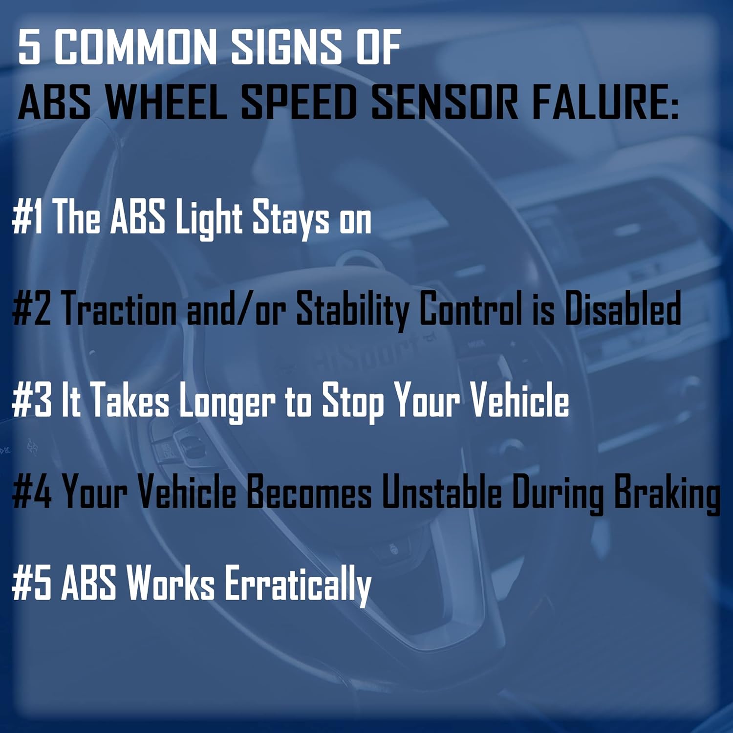 HiSport Sensor de velocidad de rueda ABS  Sistema de frenos antibloqueo ubicación trasera izquierda, compatible con Chevy ImpalaMalibuMalibu Limited