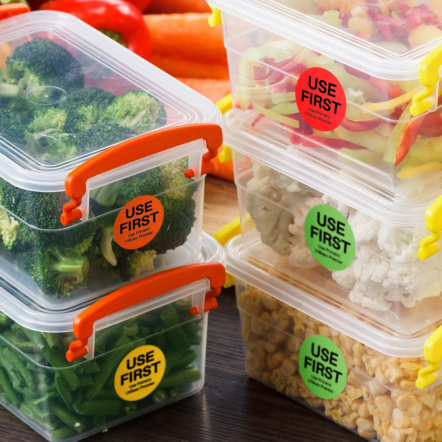 2000 unidades, etiquetas de control de inventario de 1.5 pulgadas para servicio de alimentos, etiquetas adhesivas permanentes para alimentos,
