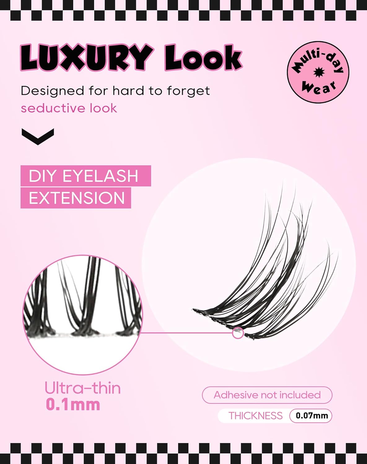 DY20 – Extensiones de pestañas individuales en racimo de visón natural, pequeñas y medias pestañas postizas 34, extensiones de pestañas postizas