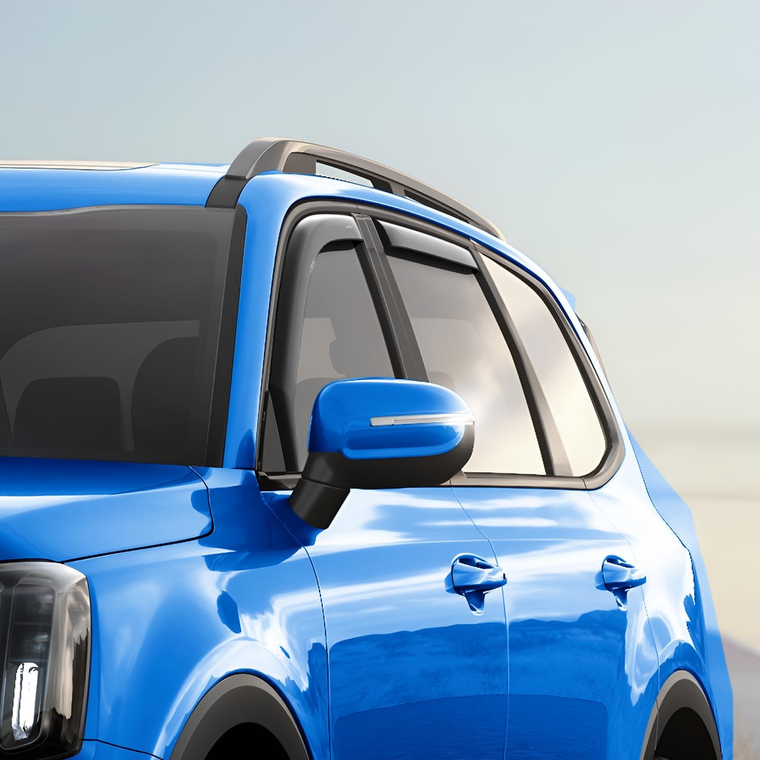 Goodyear Deflectores de ventana de canal inastillables para Kia Telluride 2020-2024, protectores de lluvia, viseras de ventana para automóviles,