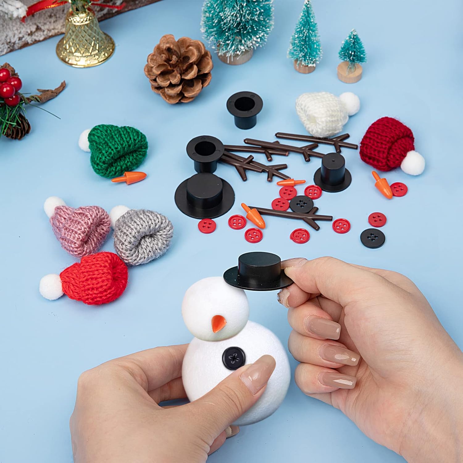 Kit de manualidades de muñeco de nieve de 600 piezas para niños, construye un kit de muñeco de nieve para recuerdos de fiesta, actividades de