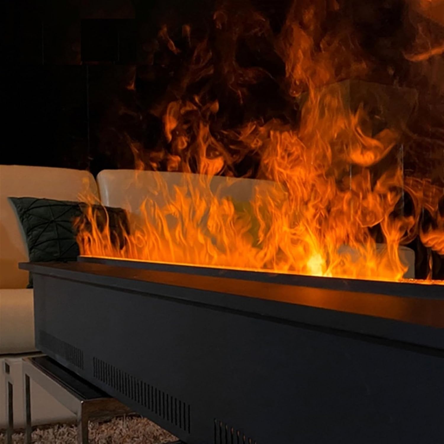 Chimenea eléctrica de vapor de agua, color sólido, chimenea electrónica, chimenea de niebla inteligente ultrafina de vapor 3D, simulación 3D,