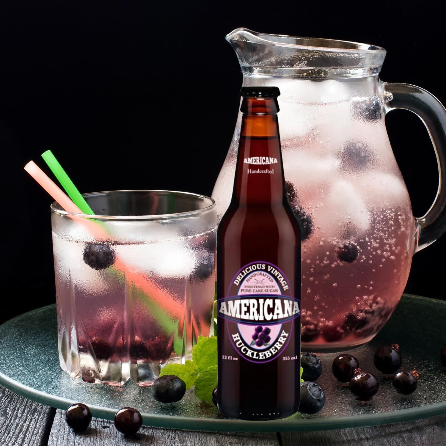 Louisiana Pantry – Botella de vidrio icónica de la marca antigua, de 12 onzas, paquete de 12 unidades de Louisiana Pantry (Americana Huckleberry)