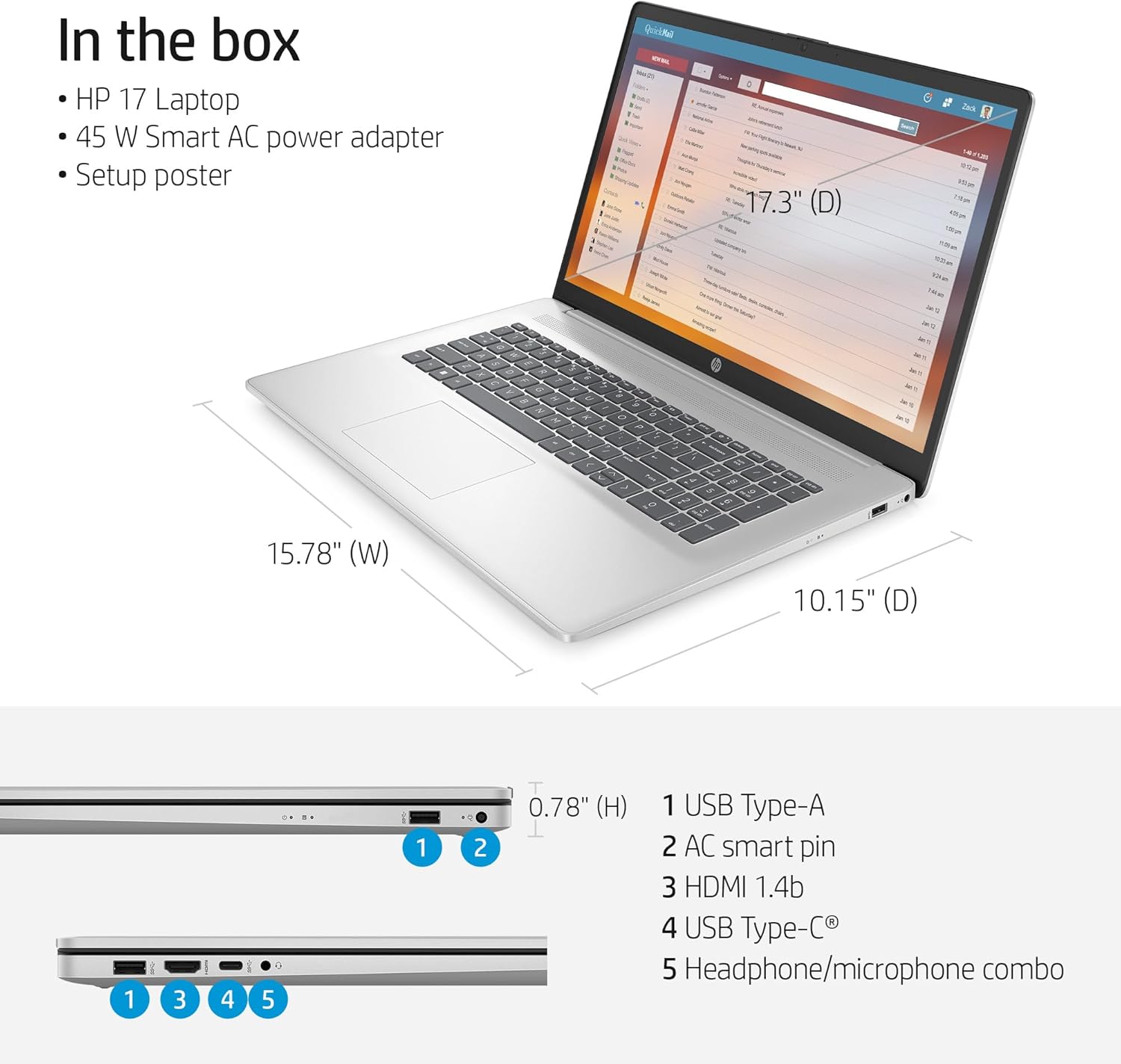 HP 2024 Newest 17 Touchscreen Laptop for Business,17.3″ HD+ Display, Intel Pentium Silver N5030, 16GB RAM, 512GB SSD, 1-Year Office 365, Windows 11