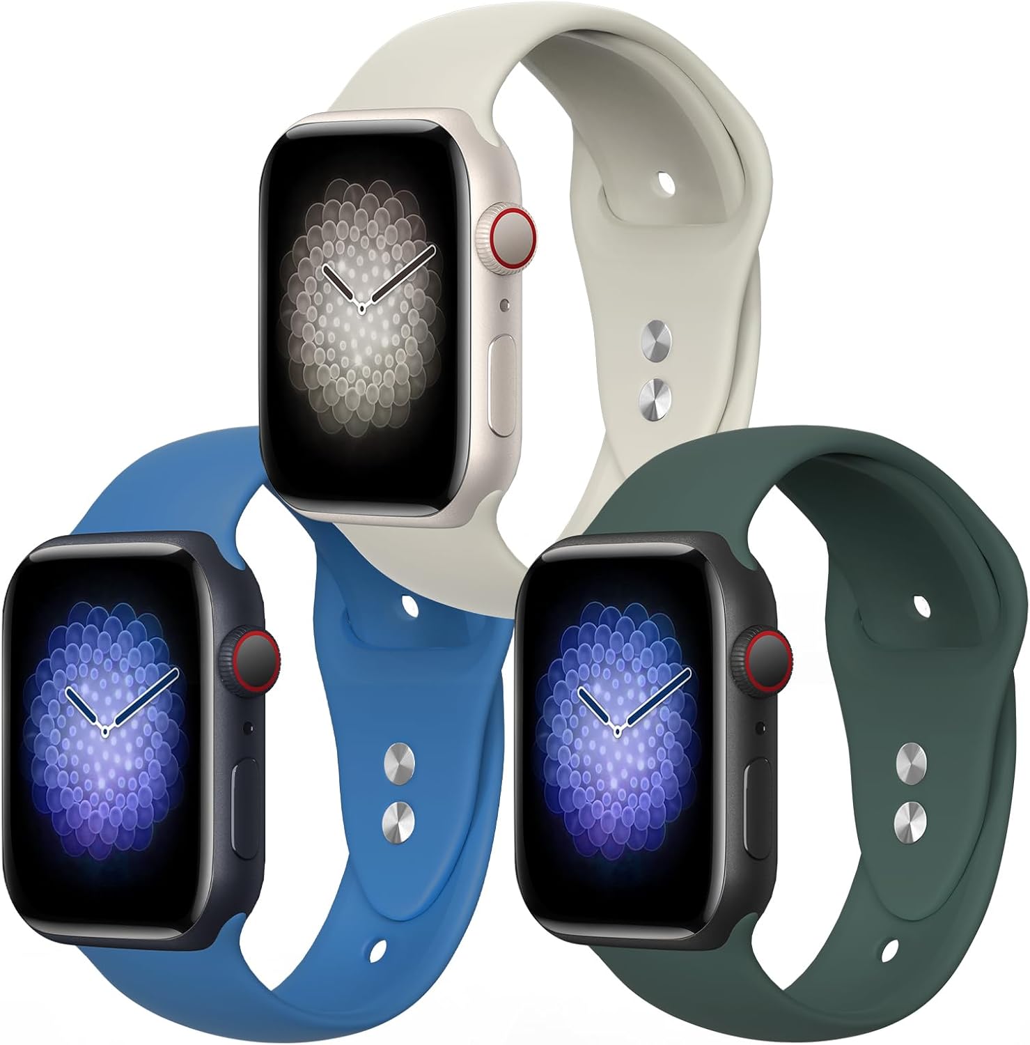 HQSBEST Correas deportivas de silicona suave compatibles con Apple Watch Band de 1.496 pulgadas, 1.575 pulgadas, 1.614 pulgadas, 1.654 pulgadas,