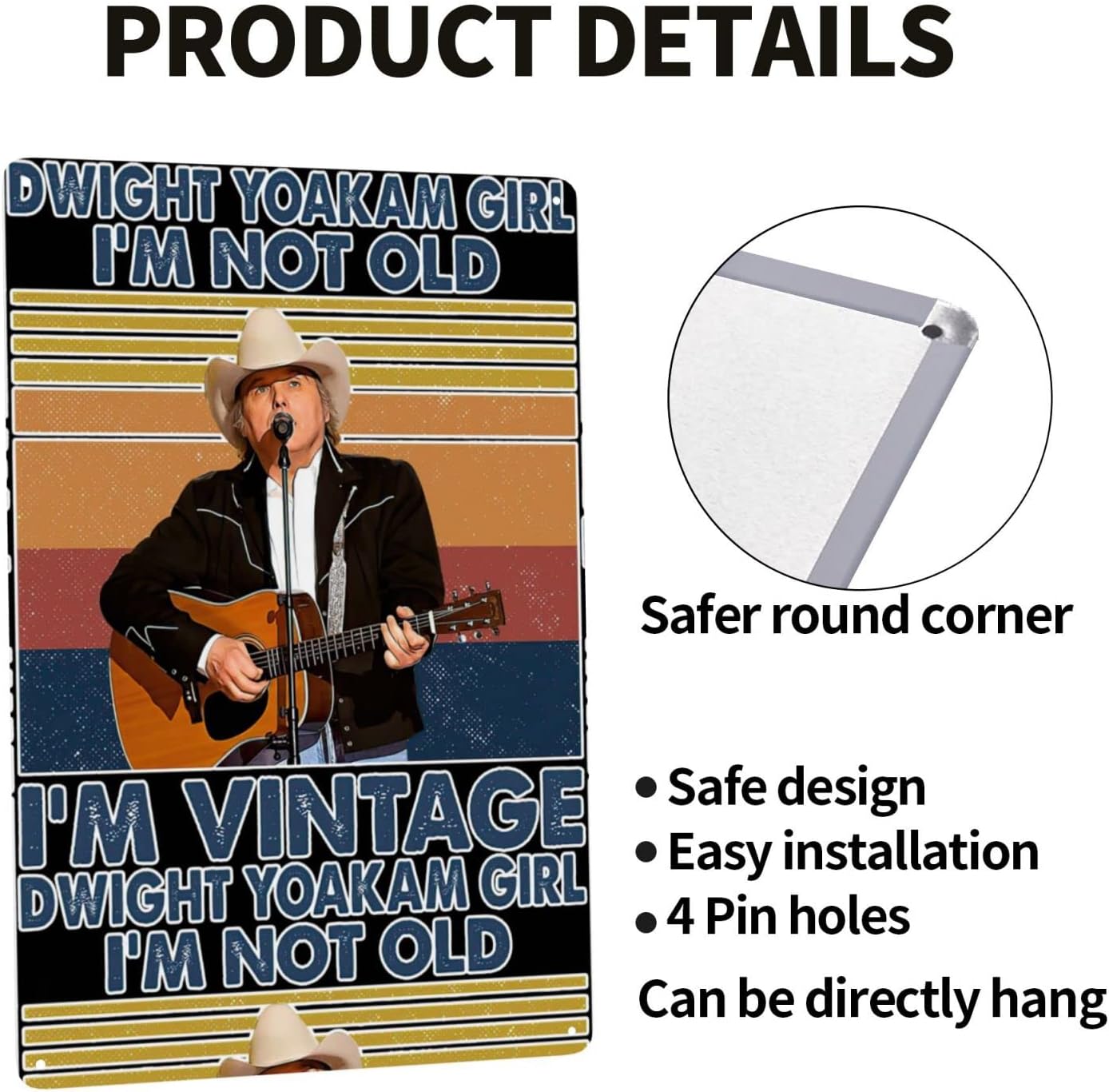 Xojlqazd Dwight Song Writer Yoakam – Placa decorativa de metal para decoración de pared, póster moderno, decoración del hogar para sala de estar,