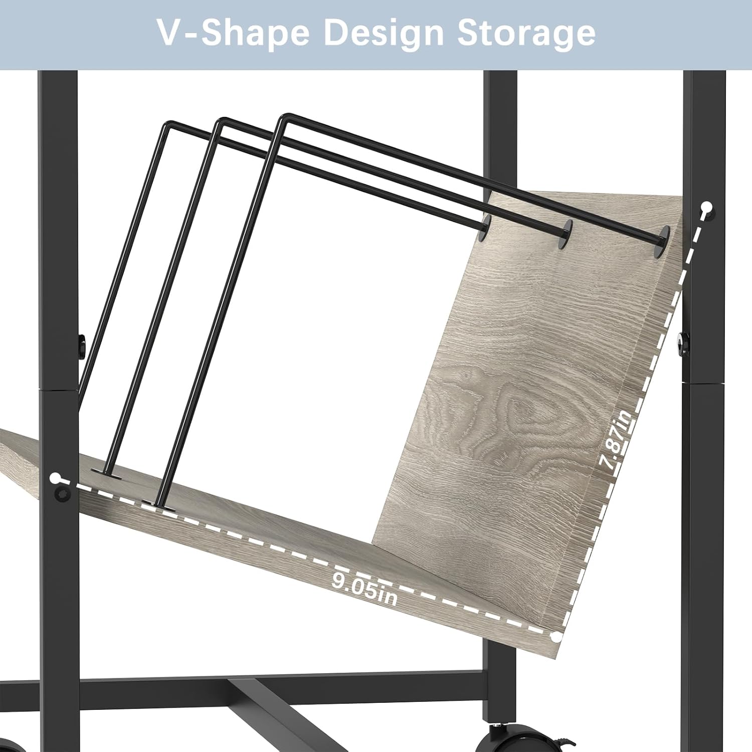 NOVIMANGO Soporte para tocadiscos, mesa auxiliar gris con estación de carga, soporte giratorio con almacenamiento de discos de vinilo, mesa auxiliar