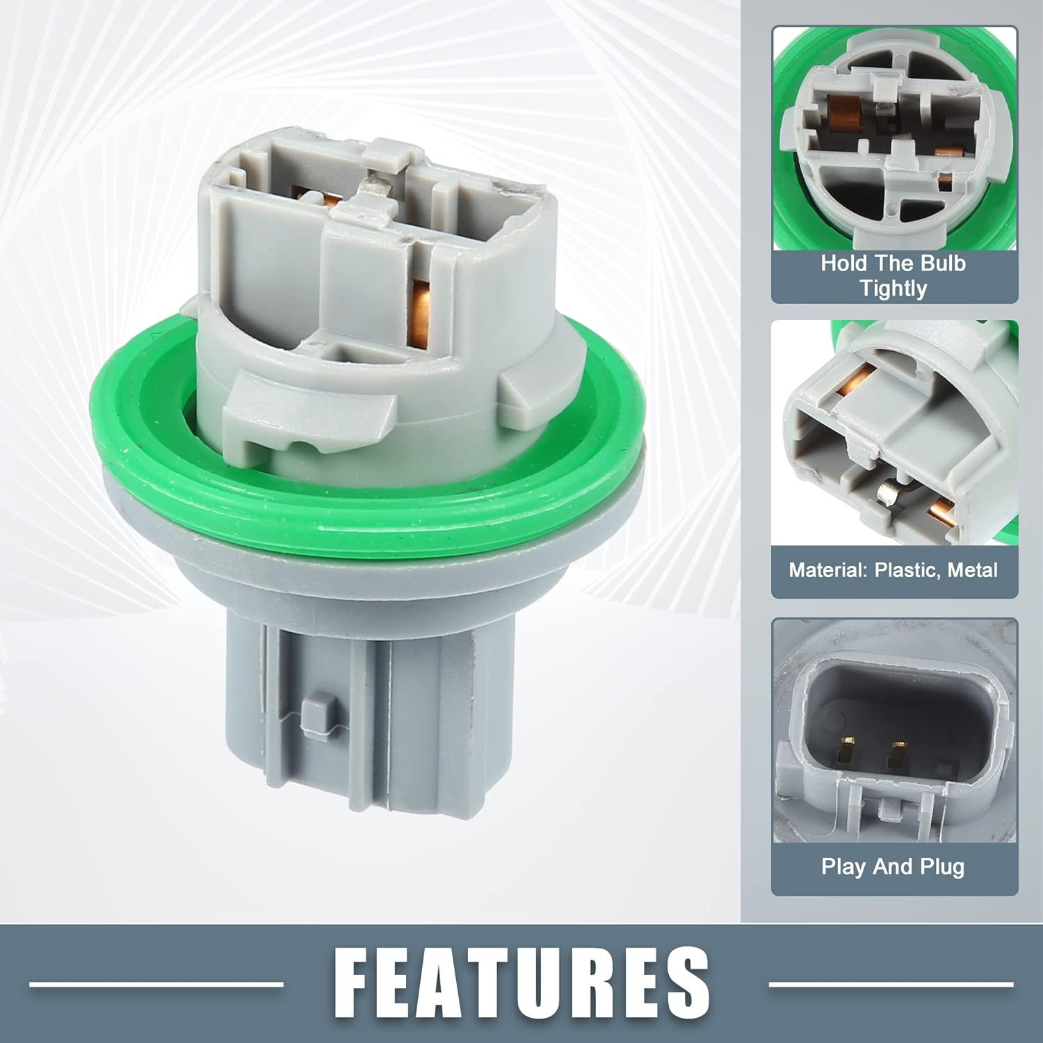 Soporte de bombilla de luz de señal de giro delantero No.68219815AA para Jeep Grand Cherokee 2014-2021 Plástico Gris