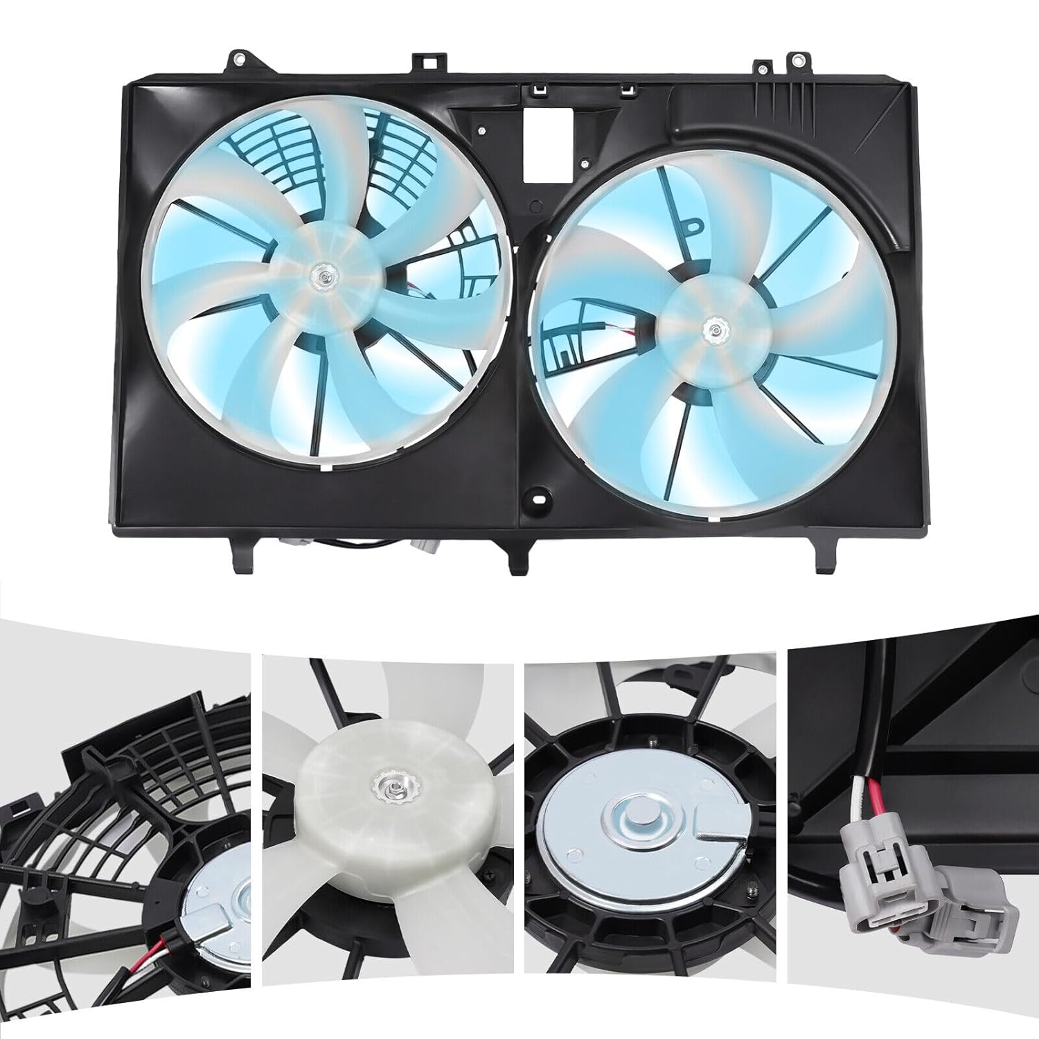 Reemplazo del conjunto de ventilador de condensador de radiador dual para 622670, ventilador de enfriamiento del radiador para 2011-2016 to-yota