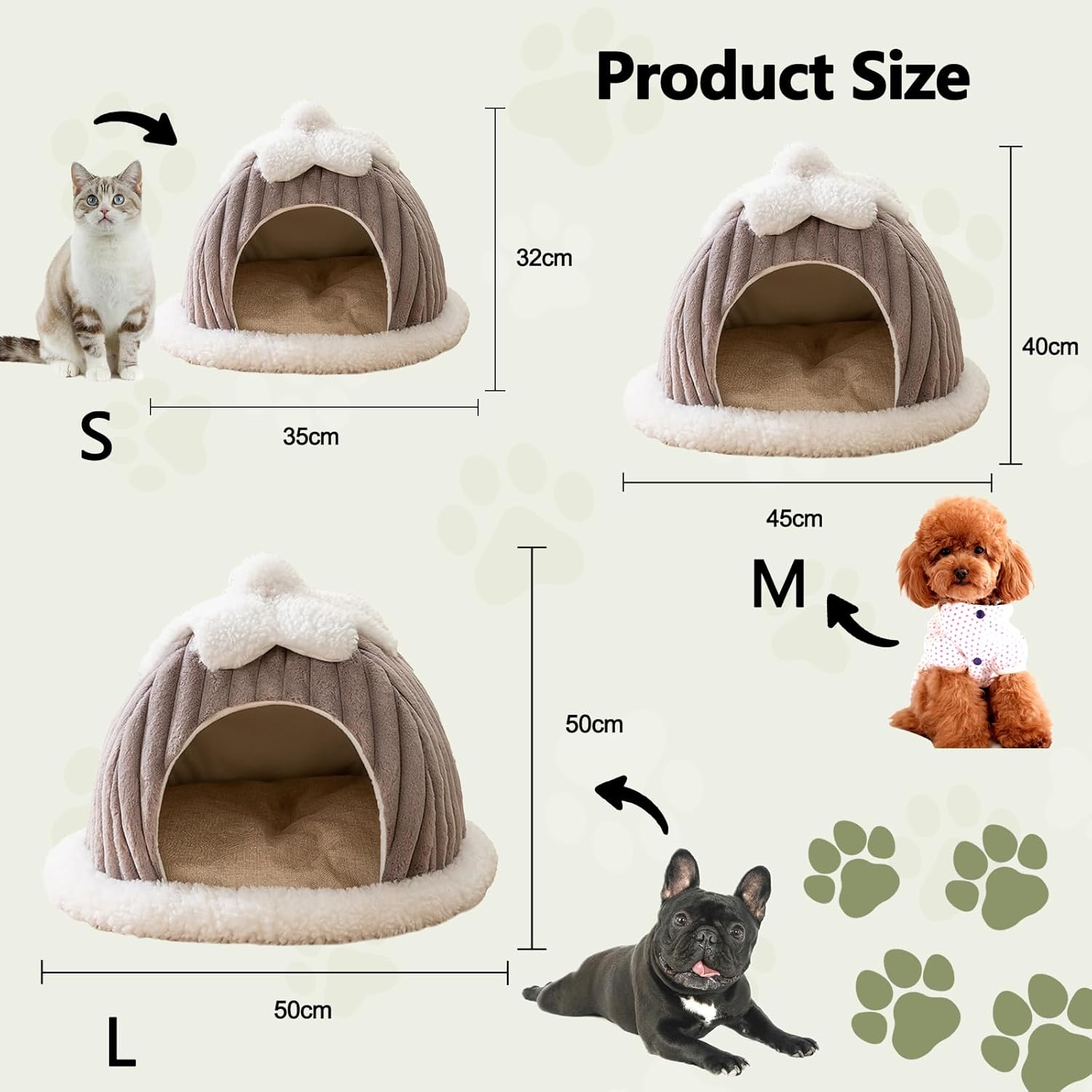 Cama tipo cueva para gatos, bonita casa de gato de dibujos animados, tienda de campaña pequeña con almohada extraíble lavable, cama cálida para