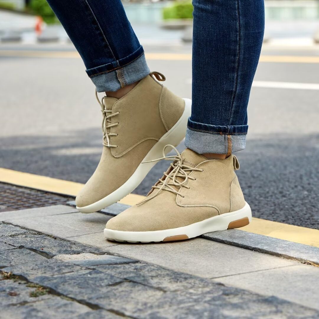 OrthoComfoot Botas cómodas para hombre con soporte de arco, de cuero auténtico, para exteriores, zapatos Oxford para caminar para fascitis plantar,
