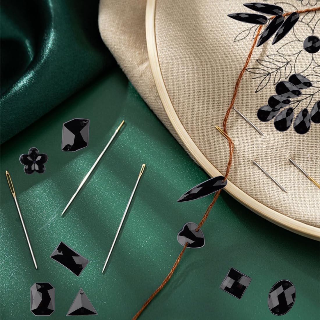 Umillars 500 piezas de diamantes de imitación acrílicos mixtos para coser en la parte posterior plana, gemas acrílicas de cristal para manualidades,
