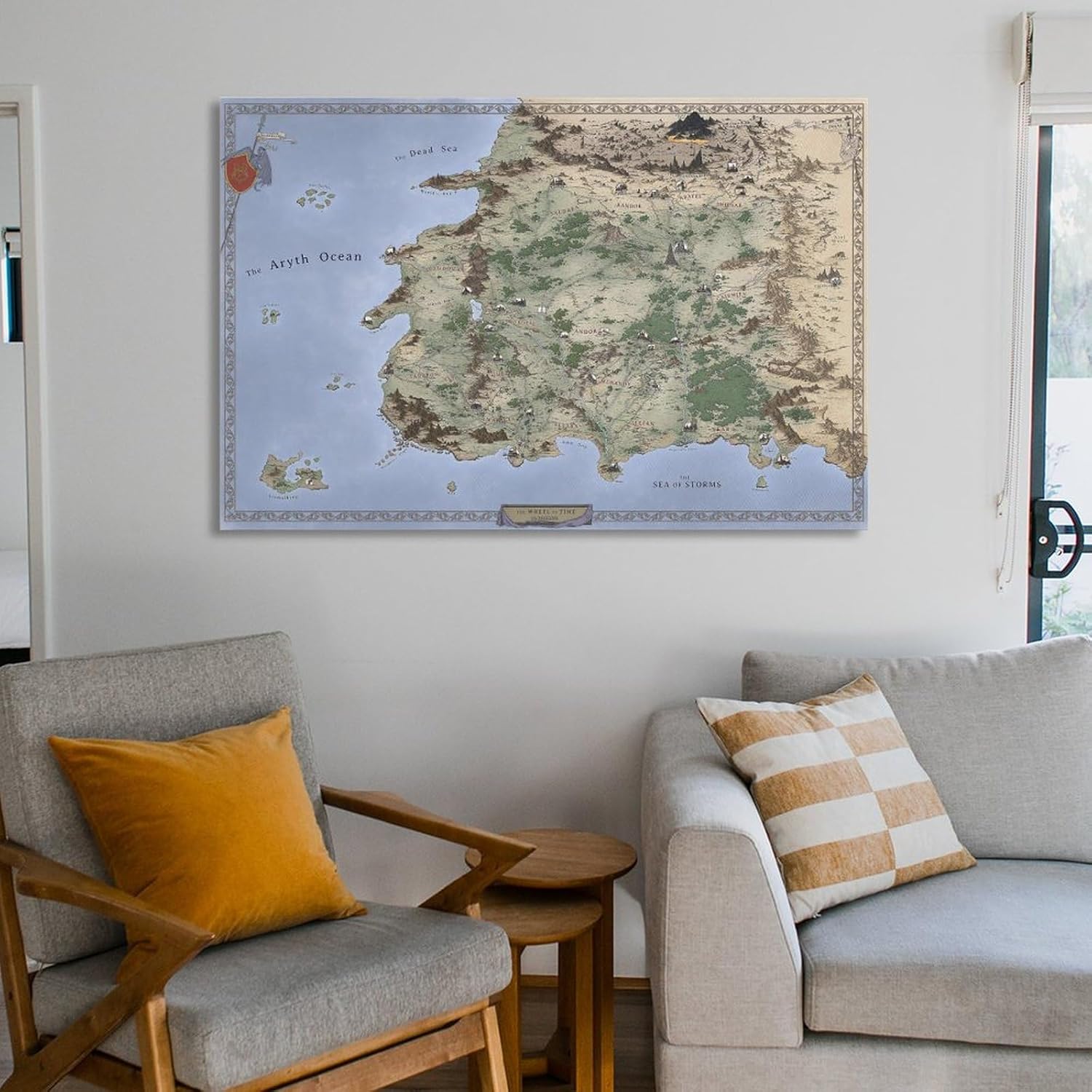 Póster de mapa de la rueda del tiempo, impresión de mapa de Westland, regalo para fanáticos, póster de Aes Sedai, póster de lienzo de la rueda del
