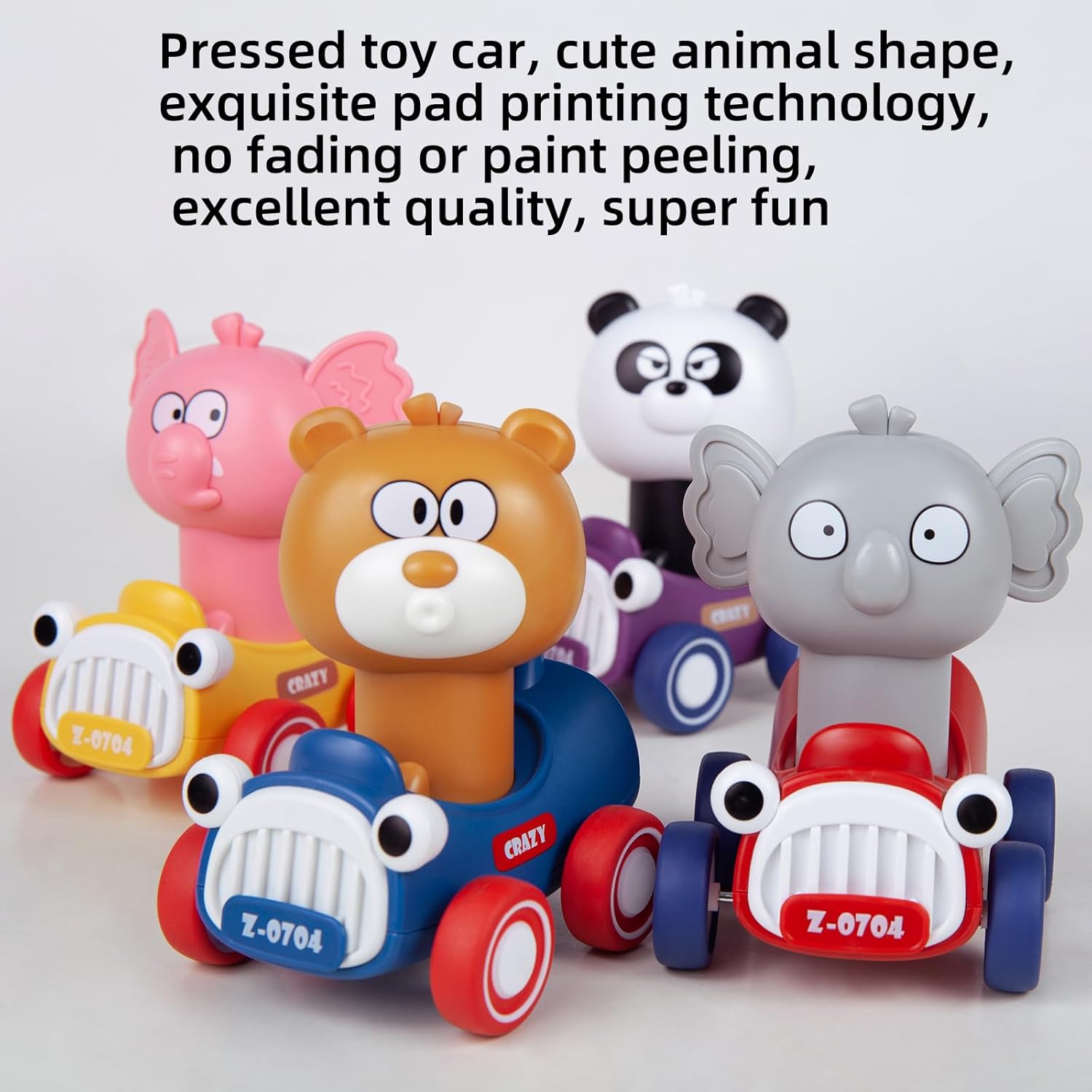 Coches de juguete de animales para niños de 1, 2, 3 años, regalo de cumpleaños para niños pequeños de 1 a 3 años, autos de juguete de tracción hacia