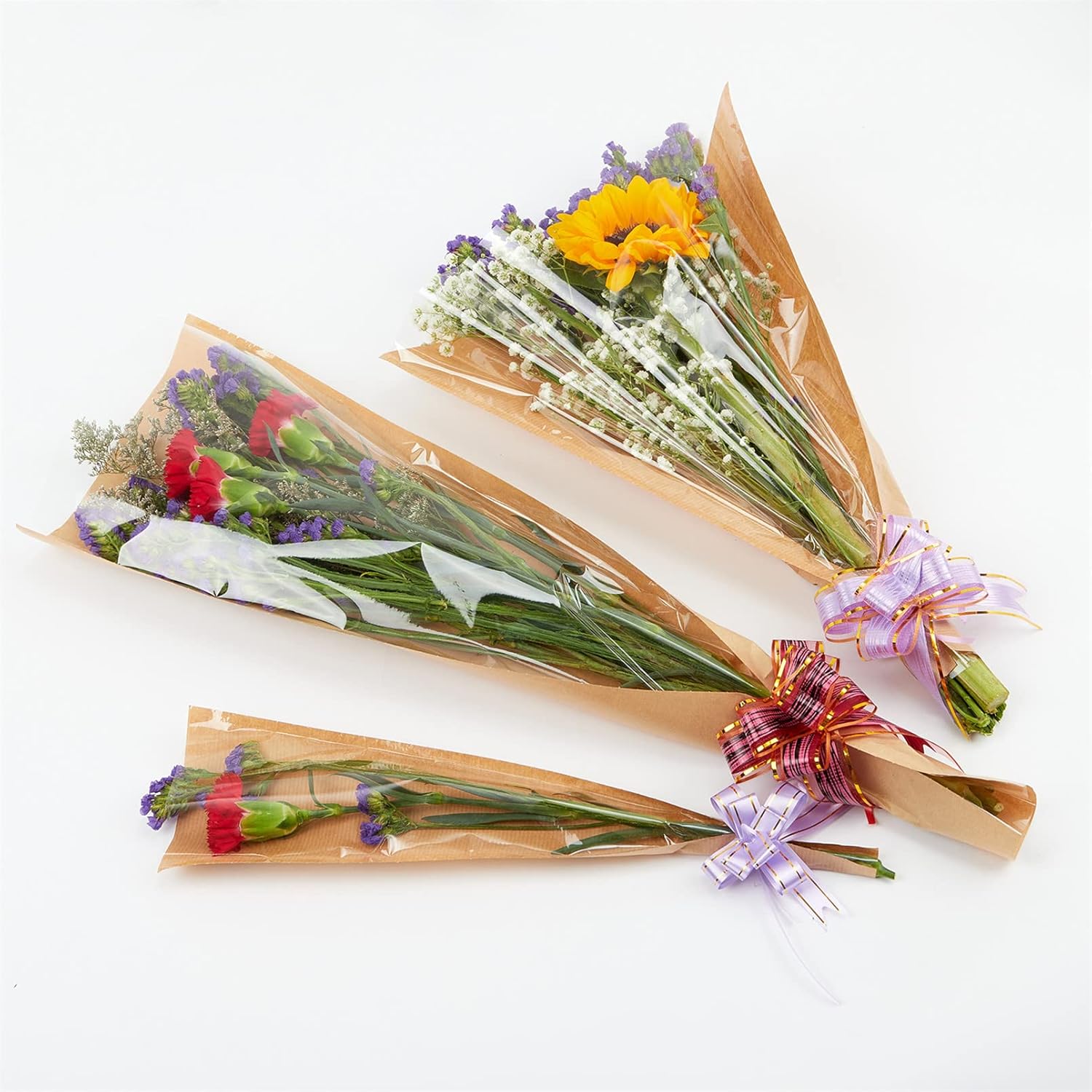 Ramo de flores Manga de envoltura de flores Papel de plástico Arreglo floral Suministros Envoltura Bolsas 50pcs 2XL-Original
