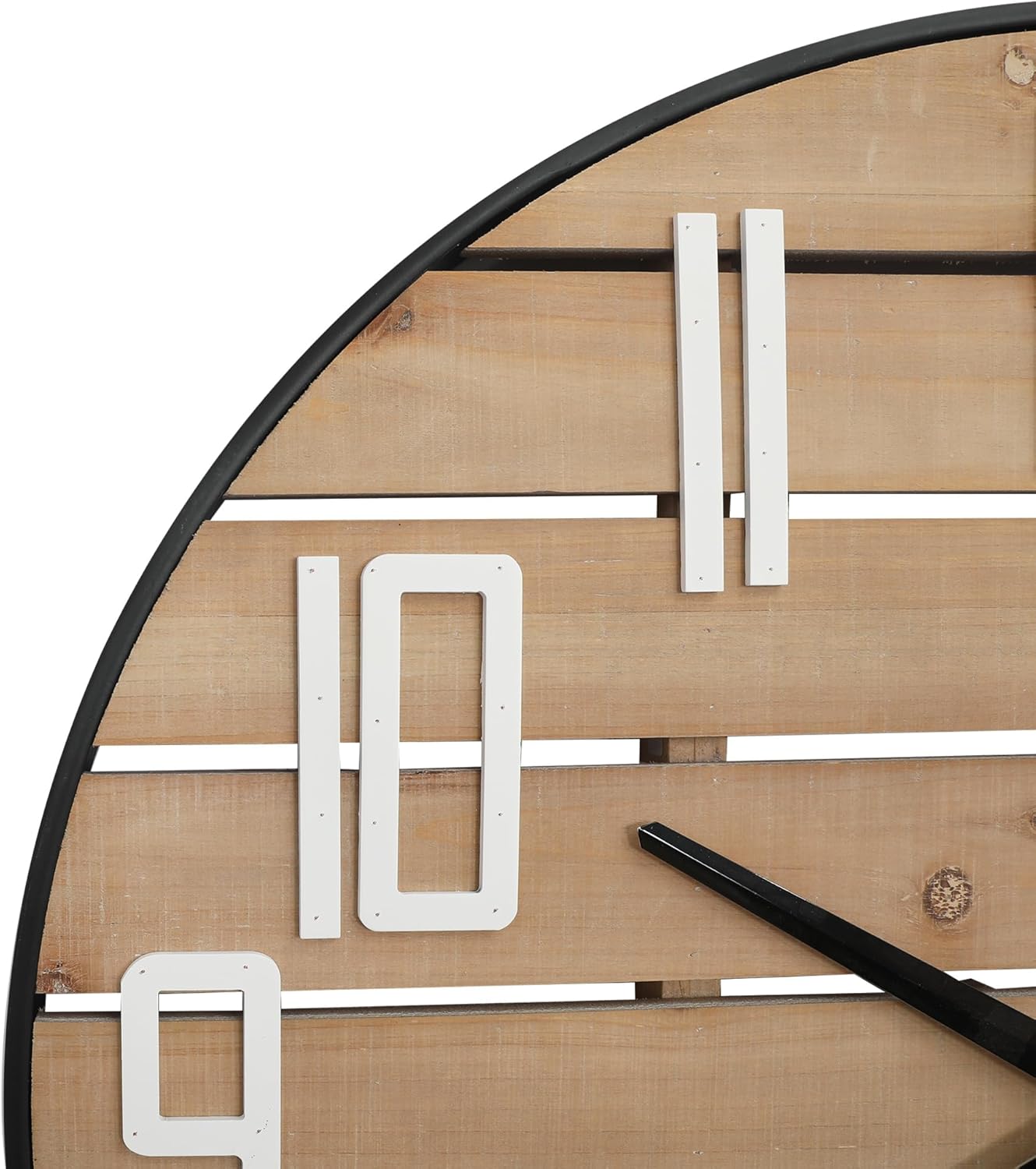 Reloj de pared de madera de granja, silencioso, sin tictac, reloj analógico redondo de 24 pulgadas, decorativo para dormitorio, sala de estar,